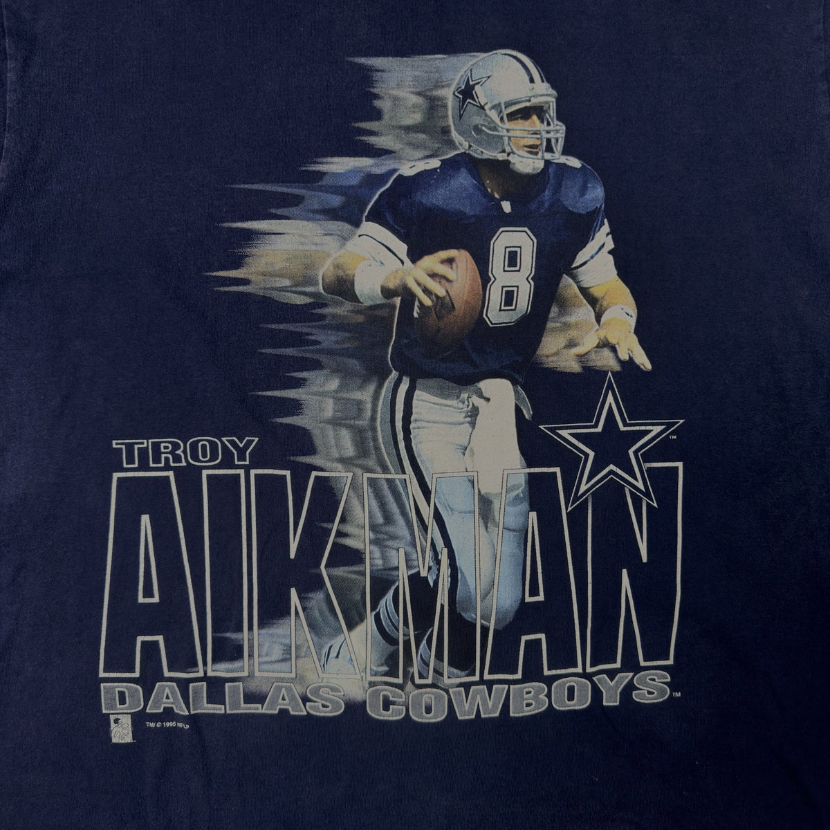 Vintage Navy Blue Troy Aikman T-Shirt - XL