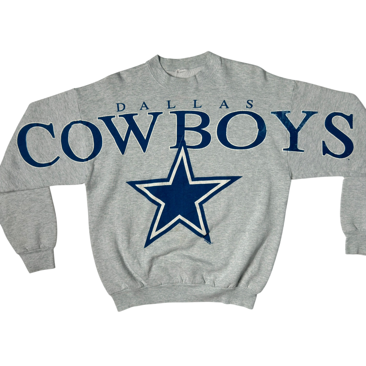 Vintage Dallas Cowboys Spellout Heather Gray Crewneck Sweatshirt - L