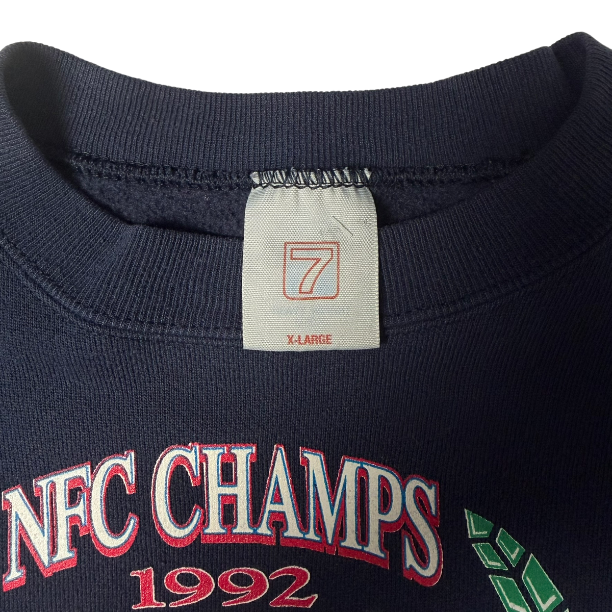 Vintage Logo 7 Dallas Cowboys Super Bowl Navy Blue Crewneck Sweatshirt - XL