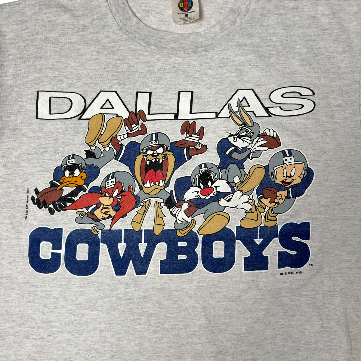 Vintage Heather Gray Dallas Cowboys Looney Tunes T-Shirt - L