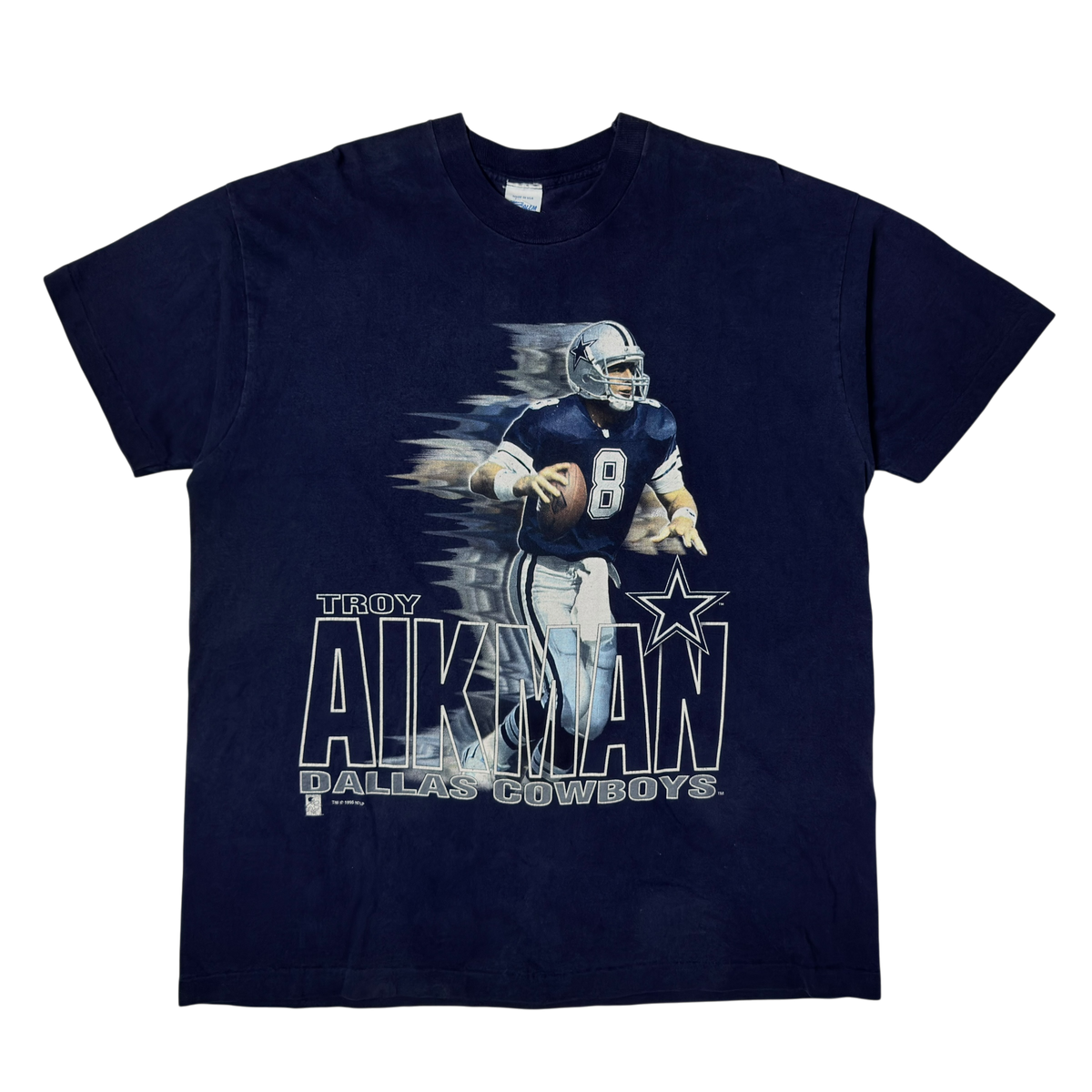 Vintage Navy Blue Troy Aikman T-Shirt - XL