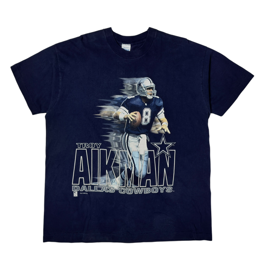 Vintage Navy Blue Troy Aikman T-Shirt - XL