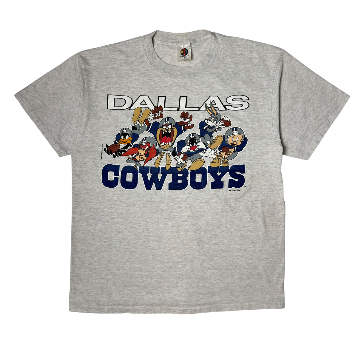 Vintage Heather Gray Dallas Cowboys Looney Tunes T-Shirt - L