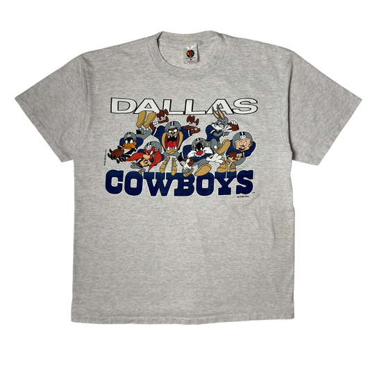 Vintage Heather Gray Dallas Cowboys Looney Tunes T-Shirt - L