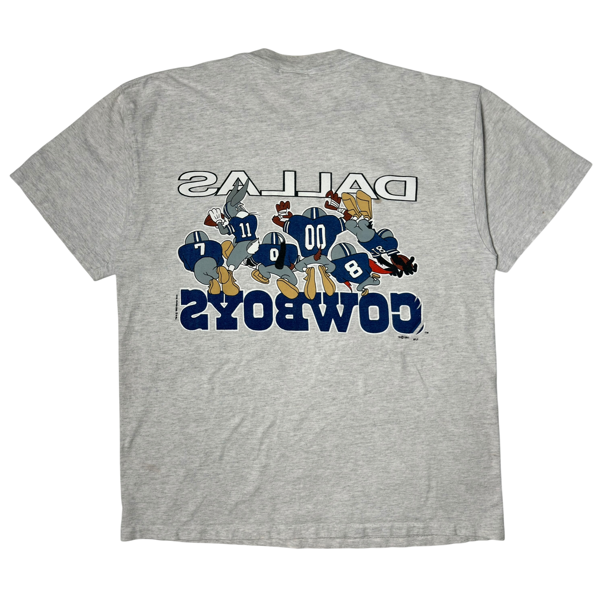 Vintage Heather Gray Dallas Cowboys Looney Tunes T-Shirt - L