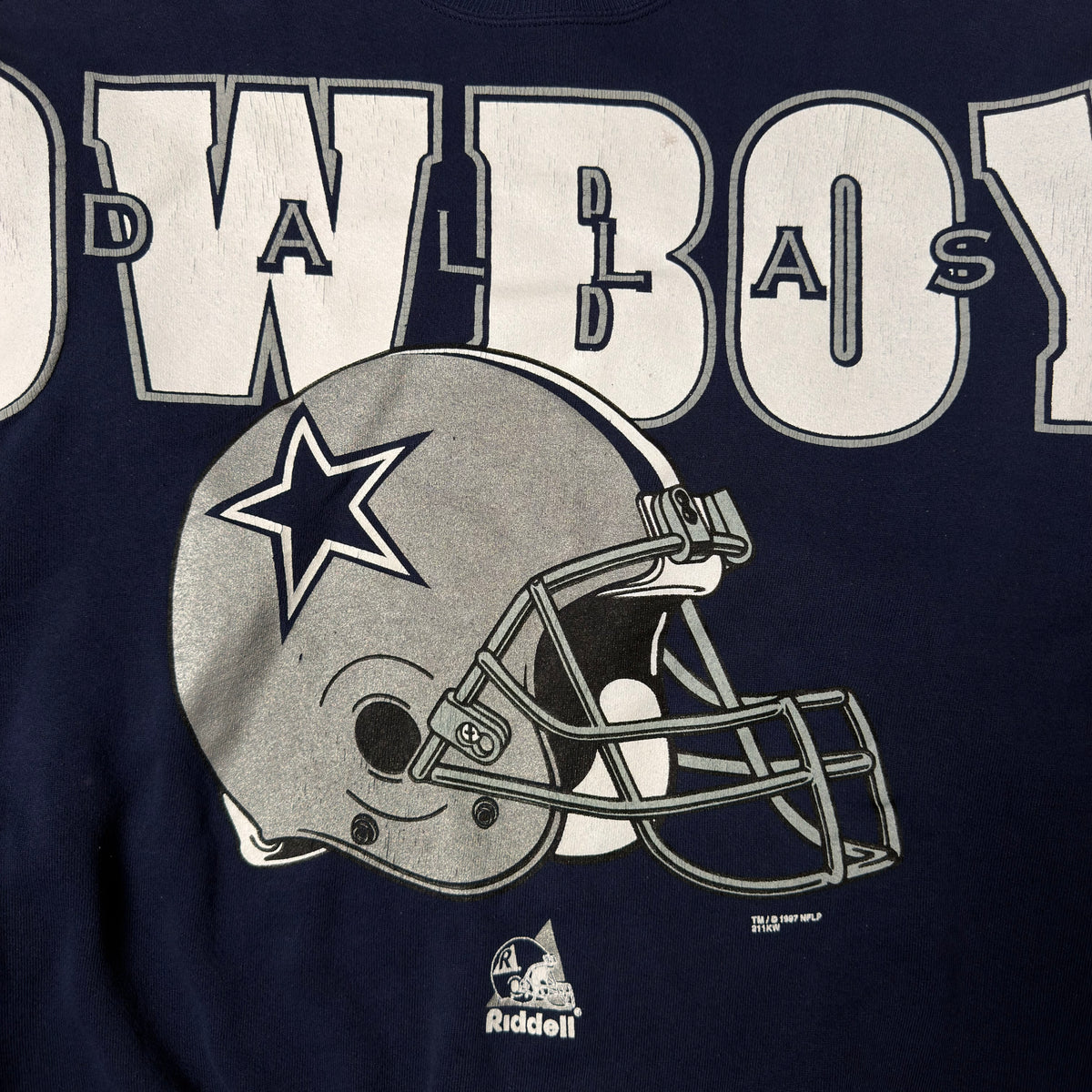 Vintage Dallas Cowboys Spellout Navy Blue Crewneck Sweatshirt - M