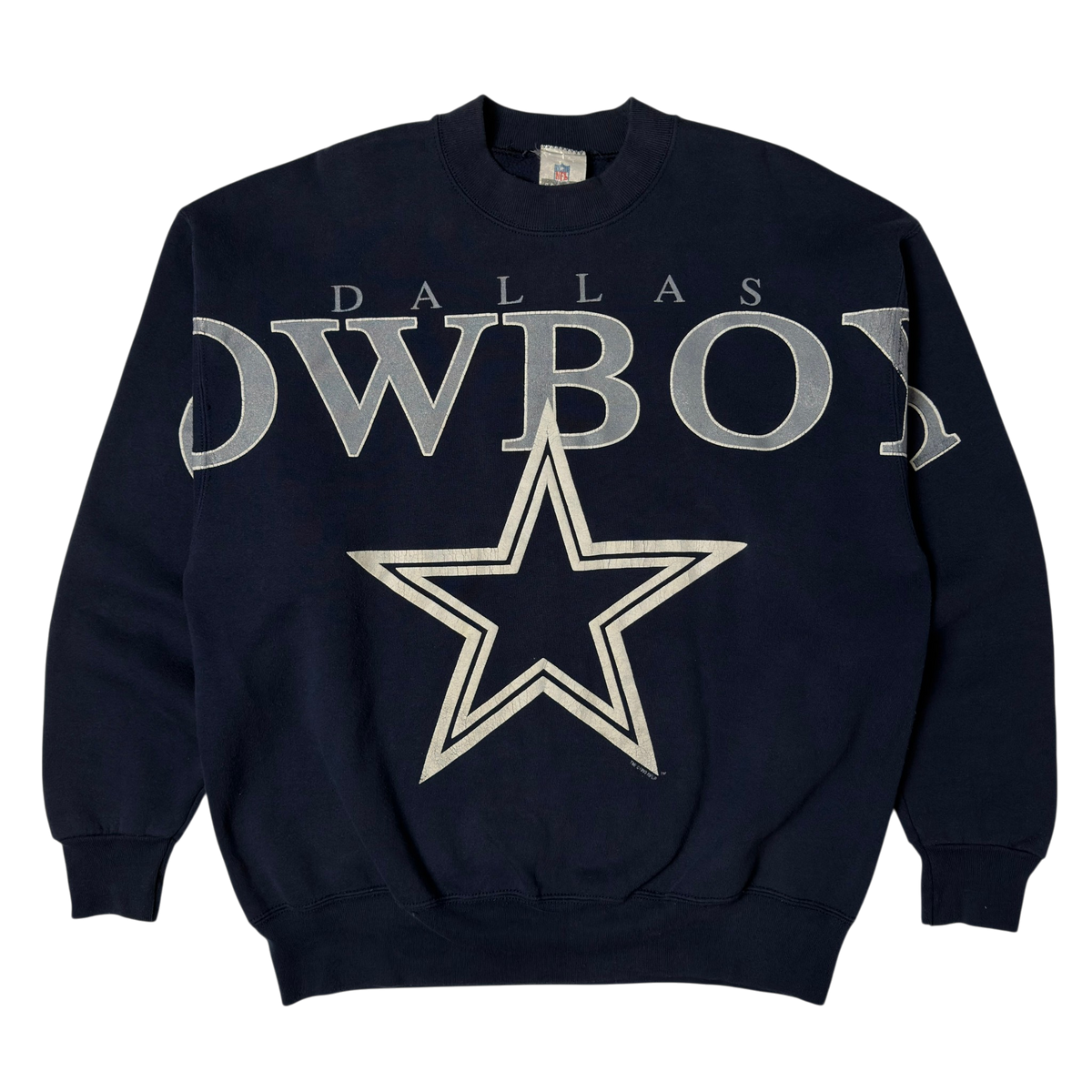 Vintage Dallas Cowboys Spellout Navy Blue Crewneck Sweatshirt - XL