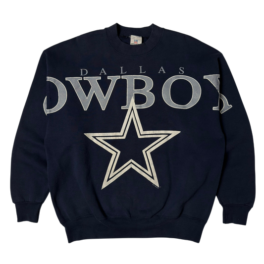 Vintage Dallas Cowboys Spellout Navy Blue Crewneck Sweatshirt - XL