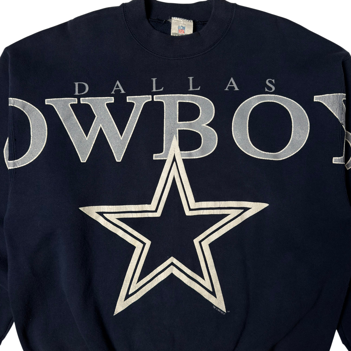 Vintage Dallas Cowboys Spellout Navy Blue Crewneck Sweatshirt - XL