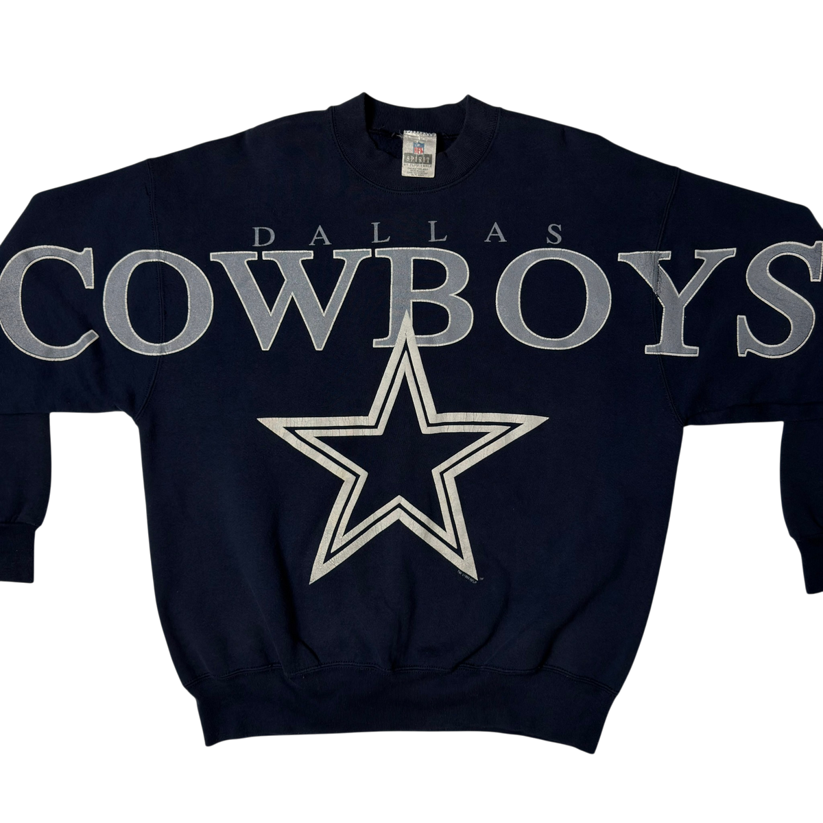 Vintage Dallas Cowboys Spellout Navy Blue Crewneck Sweatshirt - XL