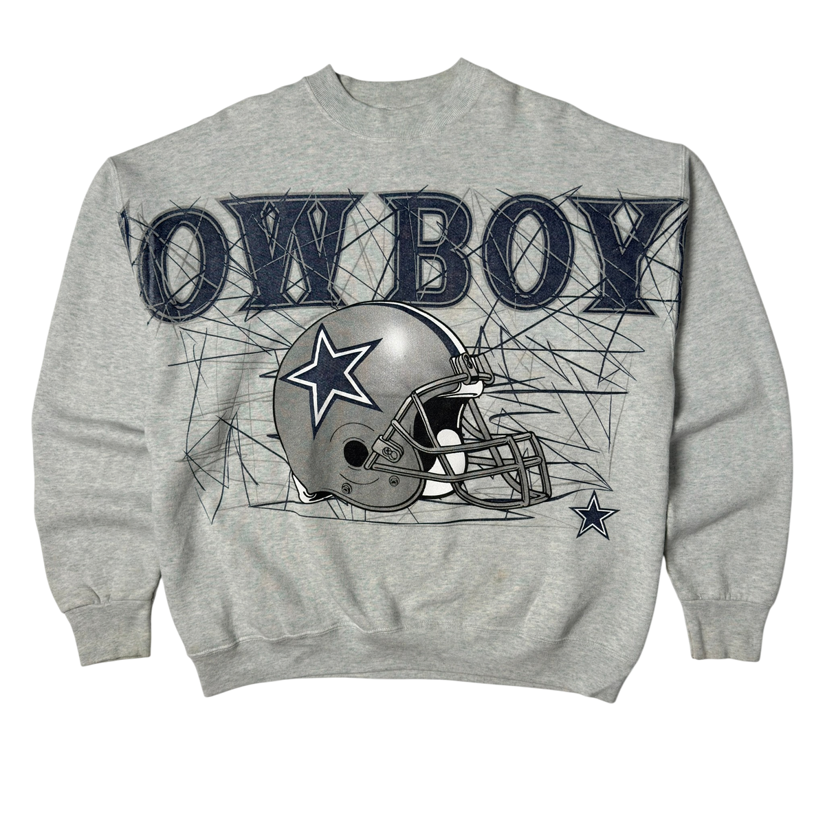 Vintage Dallas Cowboys Spellout Heather Gray Crewneck Sweatshirt - XL