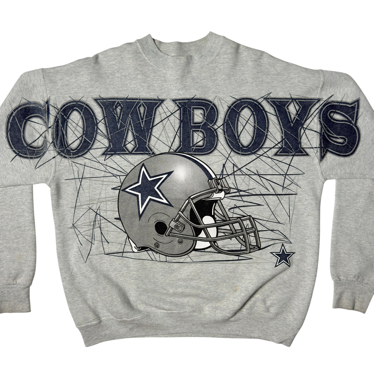 Vintage Dallas Cowboys Spellout Heather Gray Crewneck Sweatshirt - XL