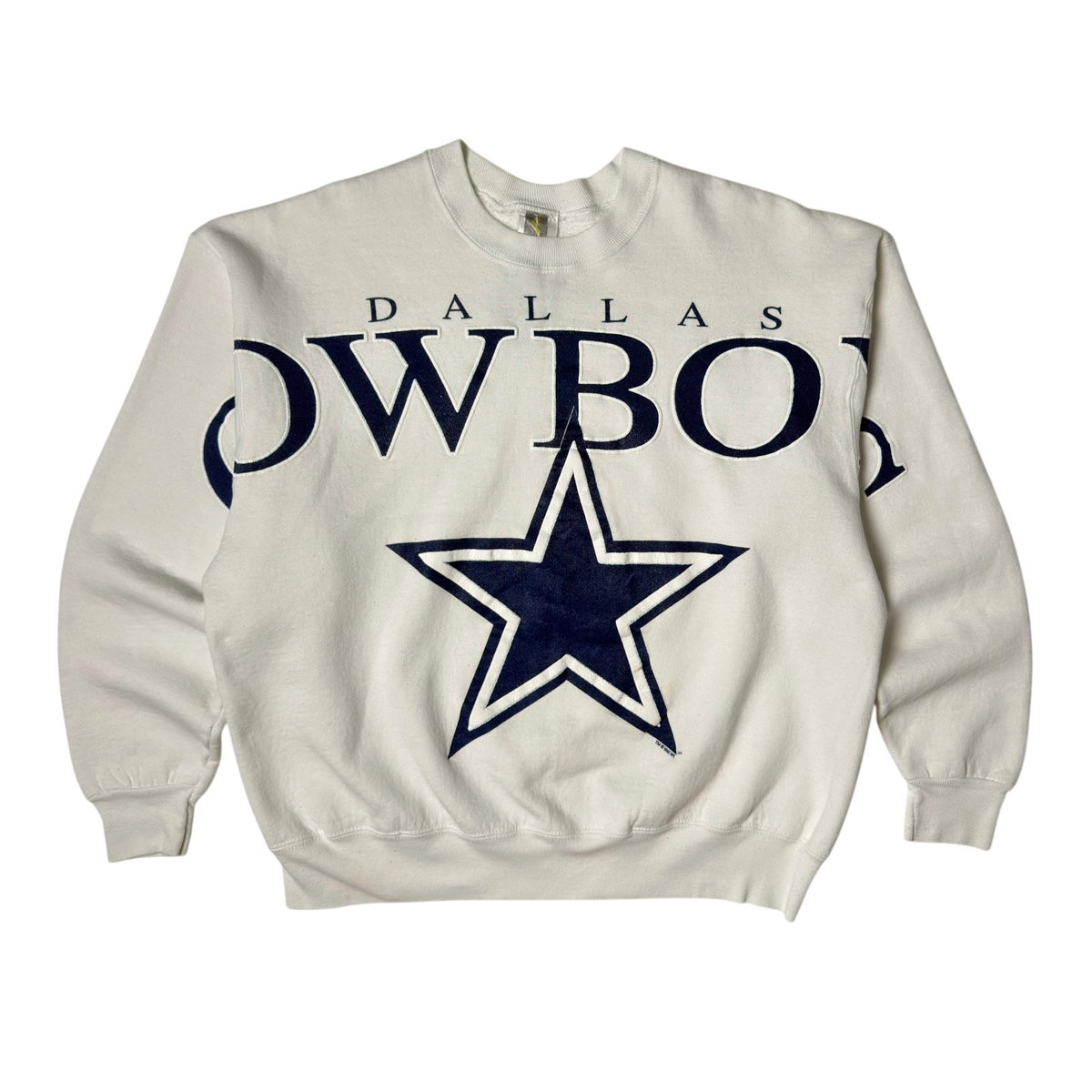 Vintage Dallas Cowboys Spellout White Crewneck Sweatshirt - XL