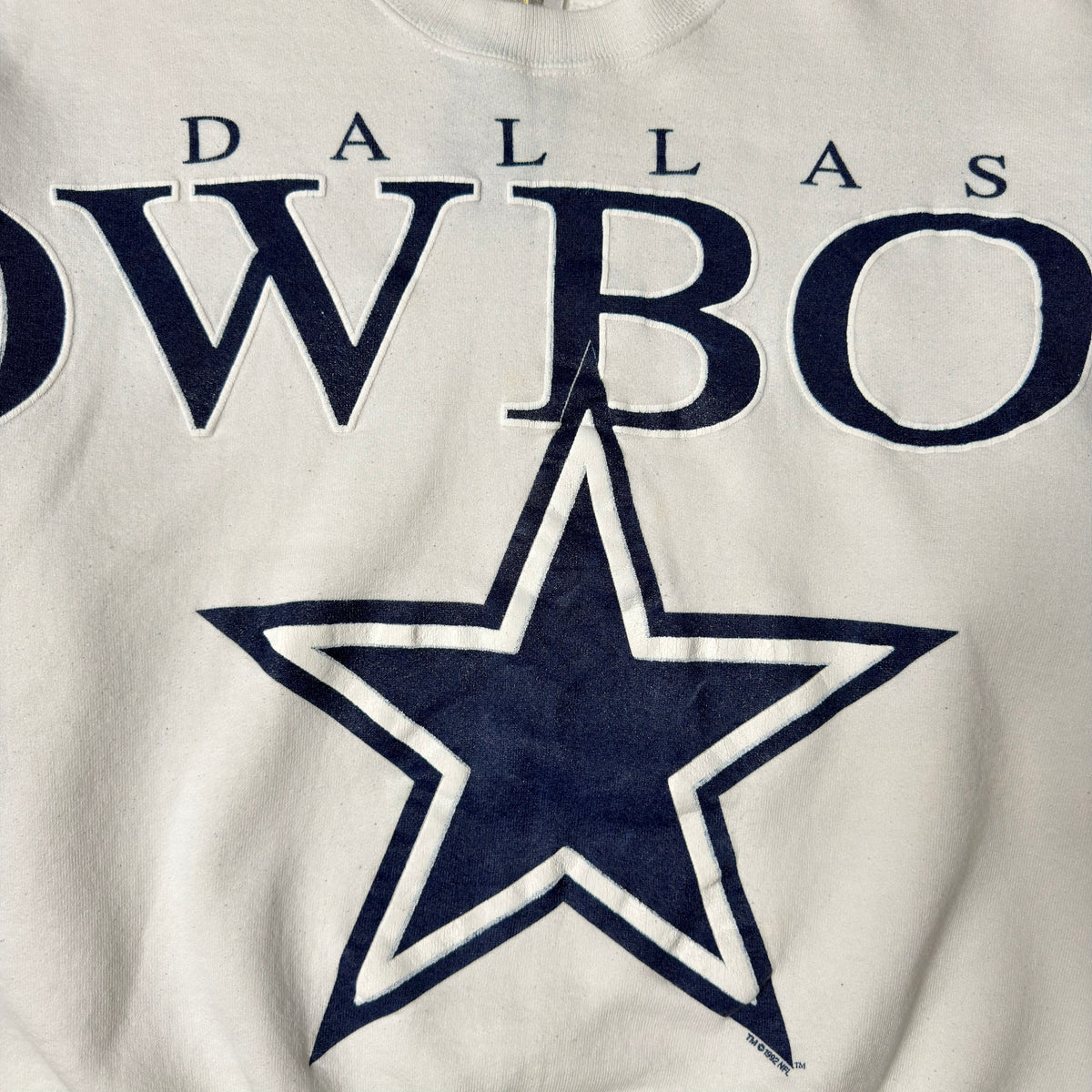 Vintage Dallas Cowboys Spellout White Crewneck Sweatshirt - XL