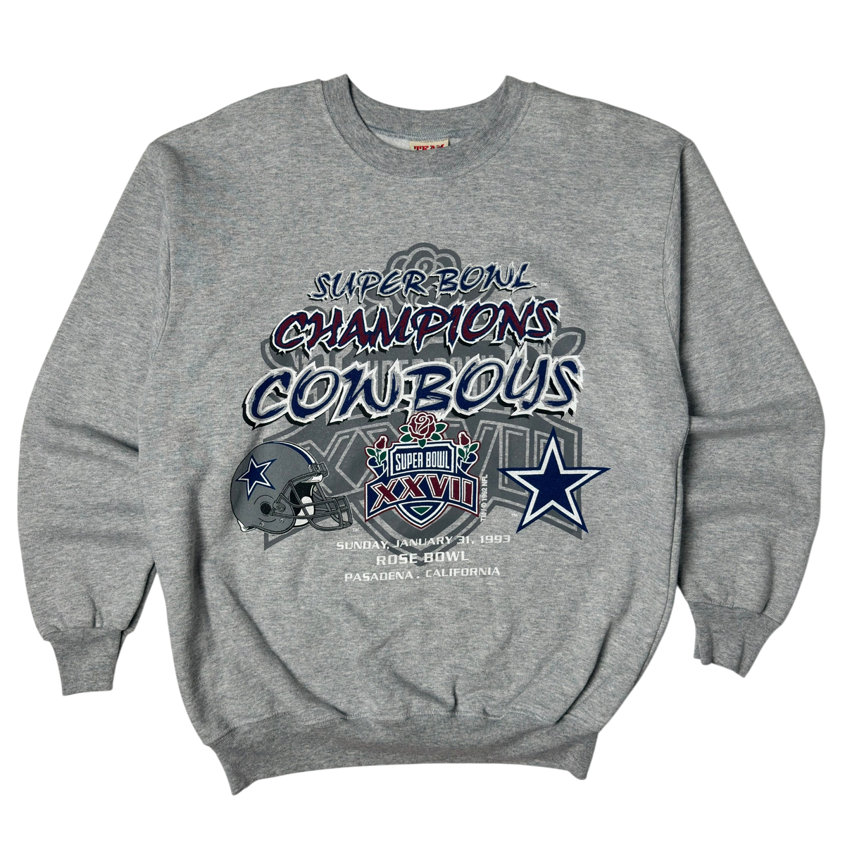 Vintage Dallas Cowboys Super Bowl Champions Gray Crewneck Sweatshirt - L