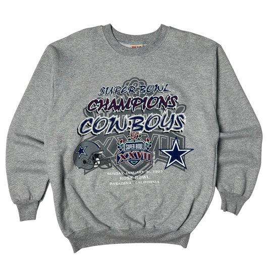 Vintage Dallas Cowboys Super Bowl Champions Gray Crewneck Sweatshirt - L
