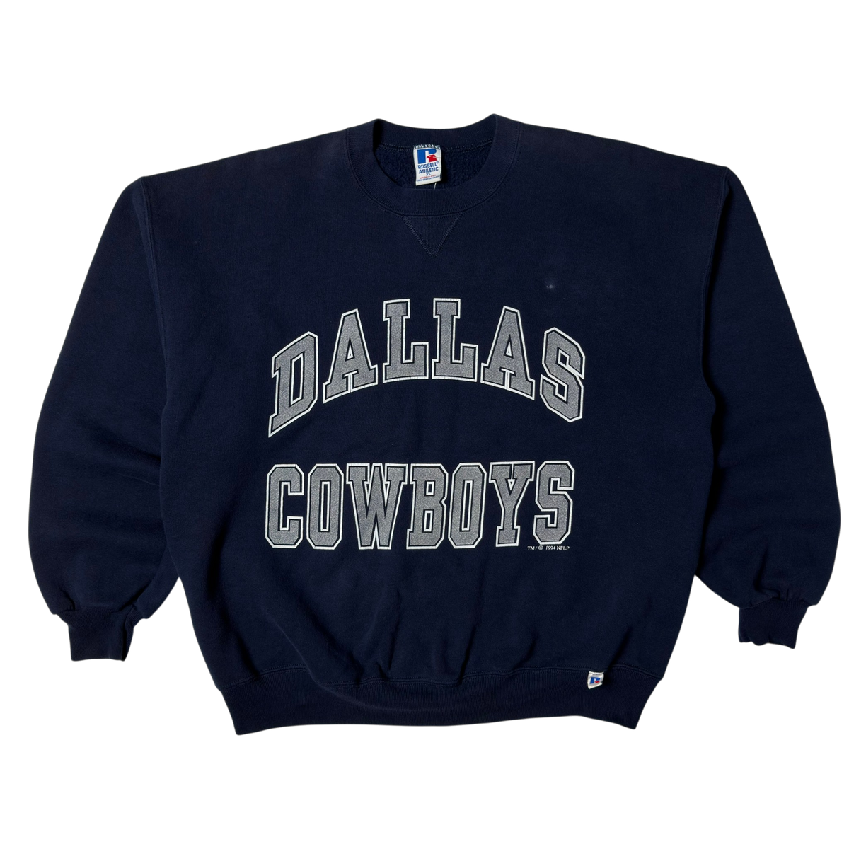 Vintage Russell Athletic Dallas Cowboys Navy Blue Crewneck Sweatshirt - XL