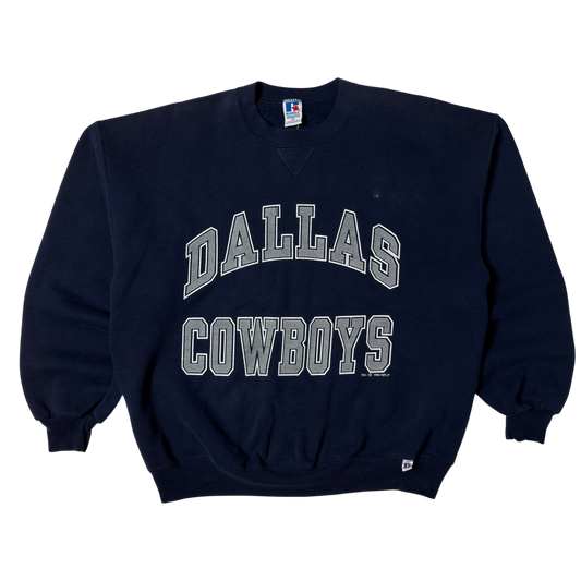 Vintage Russell Athletic Dallas Cowboys Navy Blue Crewneck Sweatshirt - XL
