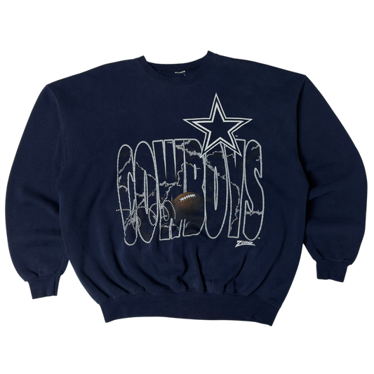 Vintage Dallas Cowboys Navy Blue Crewneck Sweatshirt - 2XL