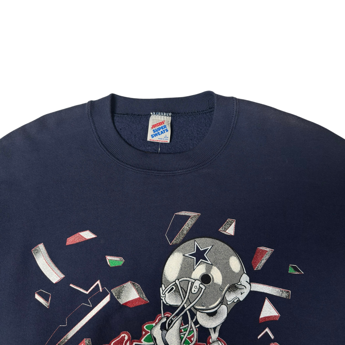 Vintage Dallas Cowboys Navy Blue Super Bowl Crewneck Sweatshirt - L