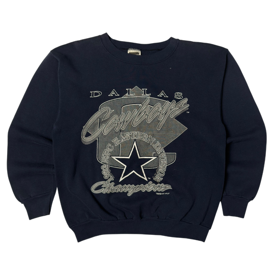 Vintage Dallas Cowboys Navy Blue Crewneck Sweatshirt - L