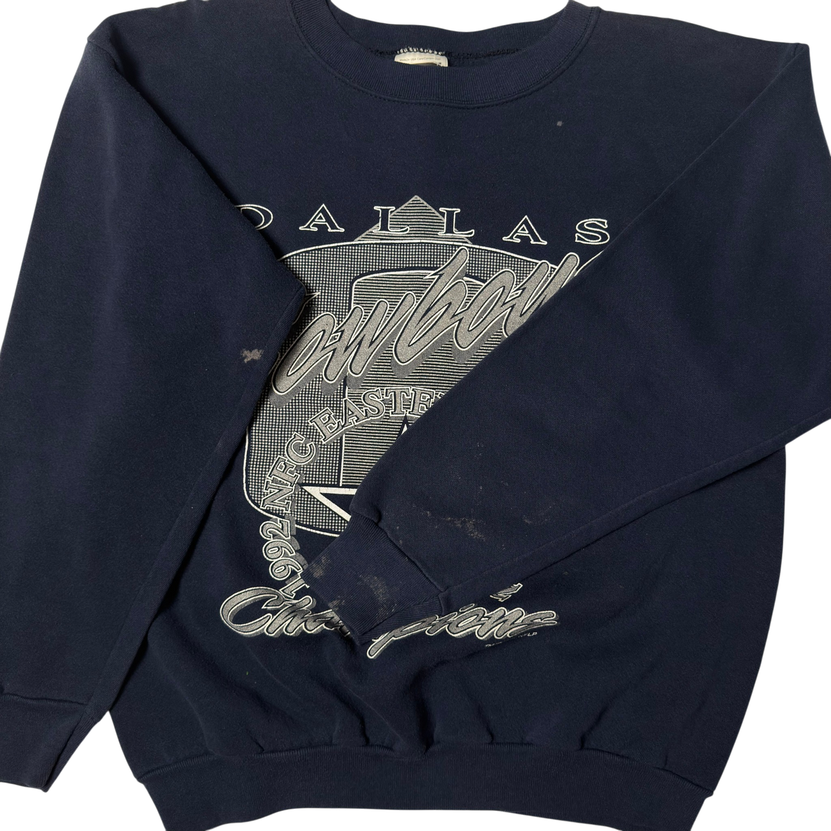 Vintage Dallas Cowboys Navy Blue Crewneck Sweatshirt - L