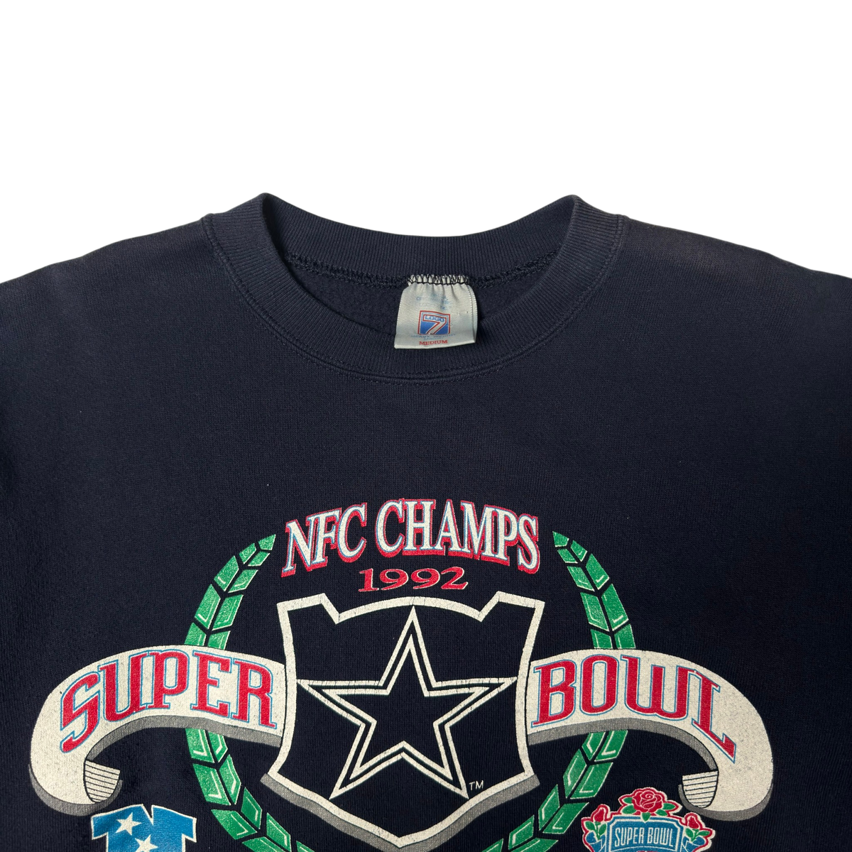 Vintage Dallas Cowboys Navy Blue Crewneck Sweatshirt - M