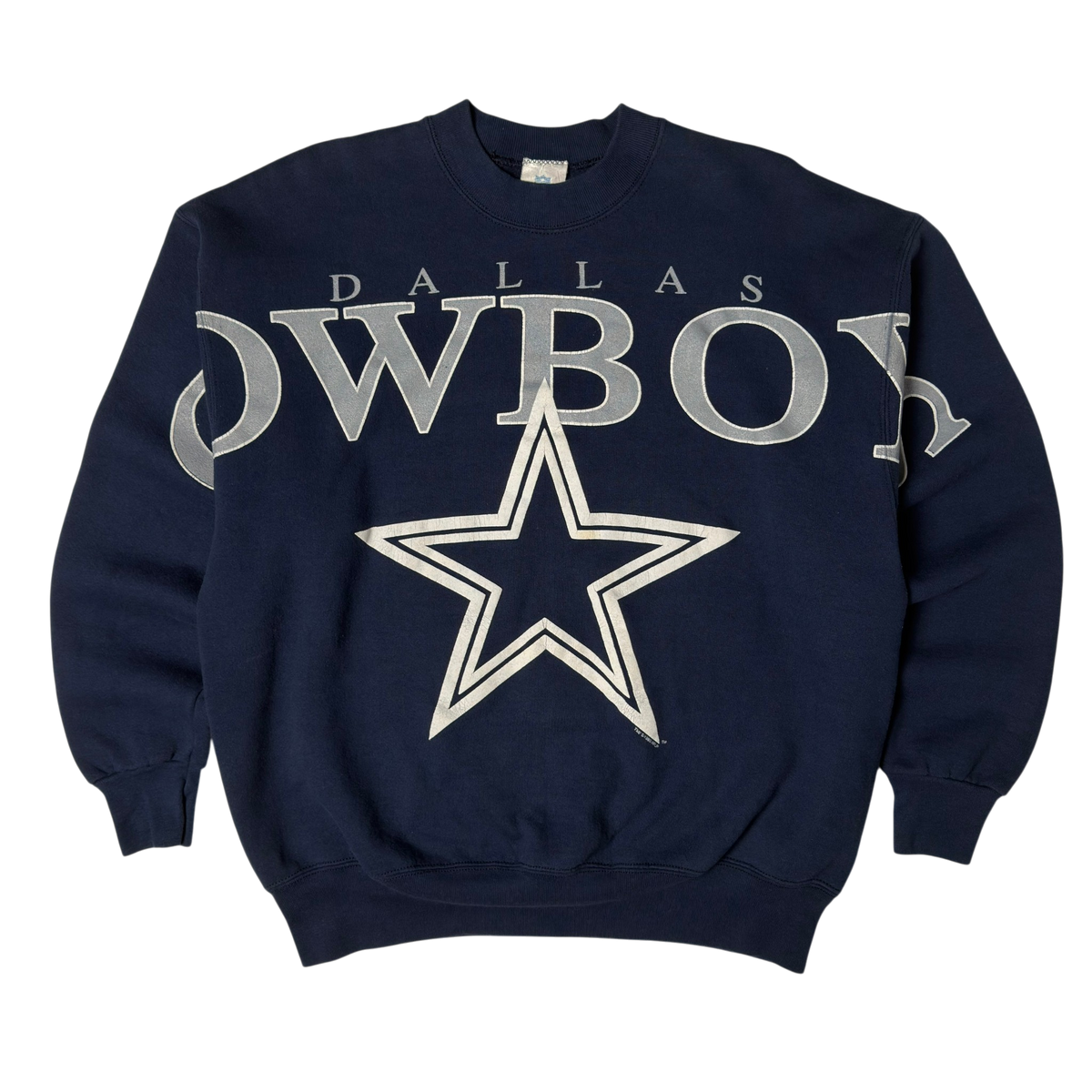 Vintage Dallas Cowboys Spell Out Navy Blue Crewneck Sweatshirt - XL