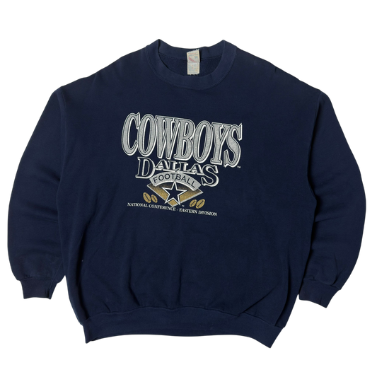 Vintage Dallas Cowboys Navy Blue Crewneck Sweatshirt - 2XL