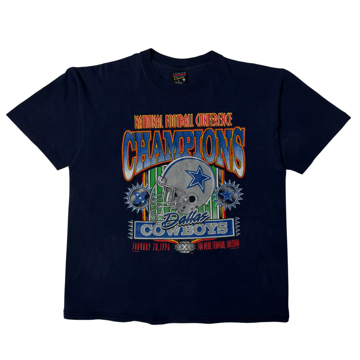 Vintage Dallas Cowboys Conference Champions Navy Blue T-Shirt - L