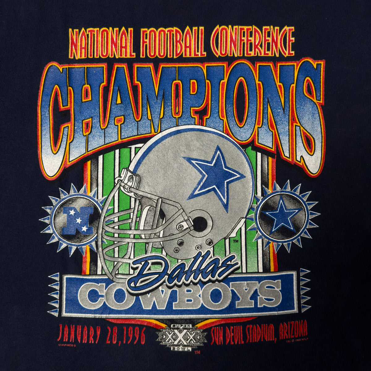 Vintage Dallas Cowboys Conference Champions Navy Blue T-Shirt - L