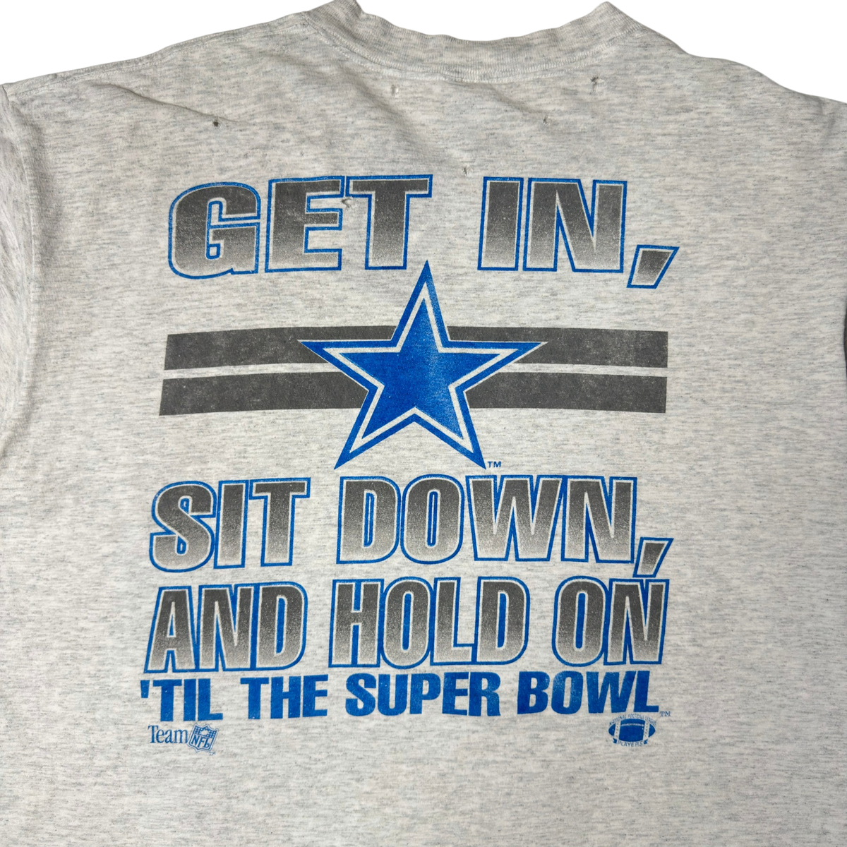 Vintage Distressed Heather Gray Dallas Cowboys Super Bowl Caricature T-Shirt - XL
